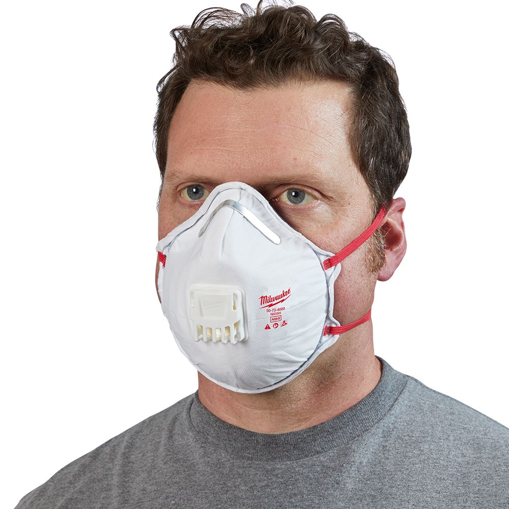 Milwaukee 48734004 10-Pack N95 Valved Disposable Respirators with Gasket – image 11