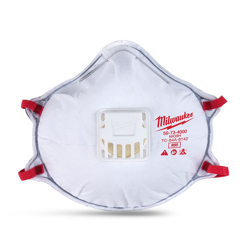Milwaukee 48734004 10-Pack N95 Valved Disposable Respirators with Gasket – image 6