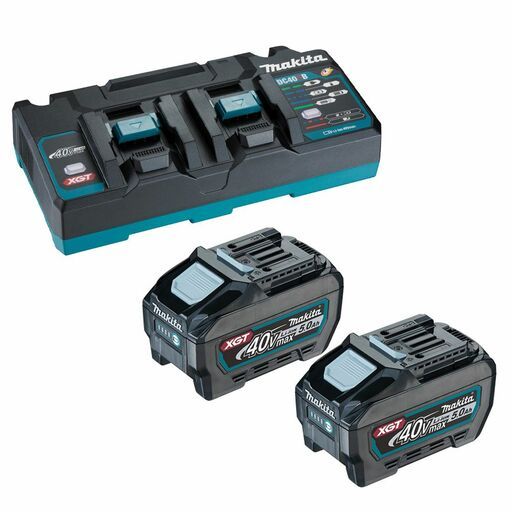 Makita 1913Y7-1 (DC40RB + 2x BL4050F) 40V Max 5.0Ah Li-Ion Cordless Batteries BL4050F and Charger DC40RB