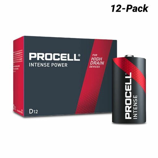 Procell PX1300-12PK 12-Pack D 1.5V Alkaline Industrial Intense Power Battery