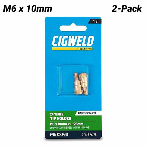 Cigweld BZH24M6 2-Pack M6 x 10mm x L:26mm 24 Series Tip Holder