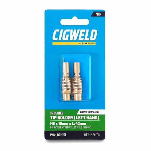 Cigweld BZH15L 2-Pack M6 x 10mm x L:42mm 15 Series Tip Holder - Left Hand – image 2