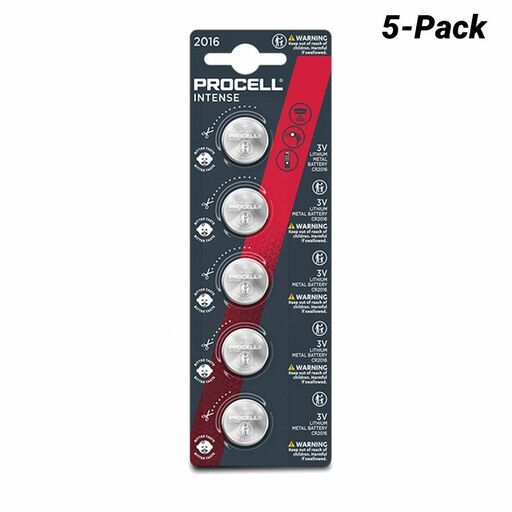 Procell CR2016-BP5(PX) 5-Pack 2016 3V Intense Lithium Coin 