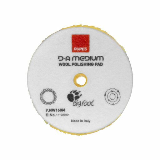 Rupes 9.NW160M 160mm (6") x 15mm D-A Medium Microfiber Wool Polishing Pad - Yellow – image 3