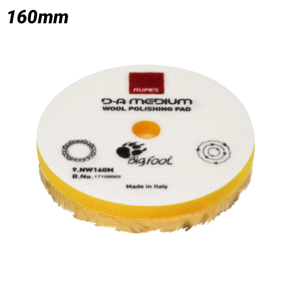 Rupes 9.NW160M 160mm (6") x 15mm D-A Medium Microfiber Wool Polishing Pad - Yellow – image 1