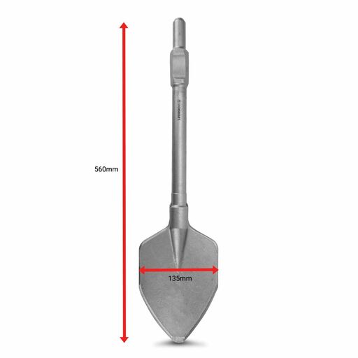 Techsmart T560HSC 560mm x 135mm 30mm Hex Shank Pointed Spade Chisel – image 2