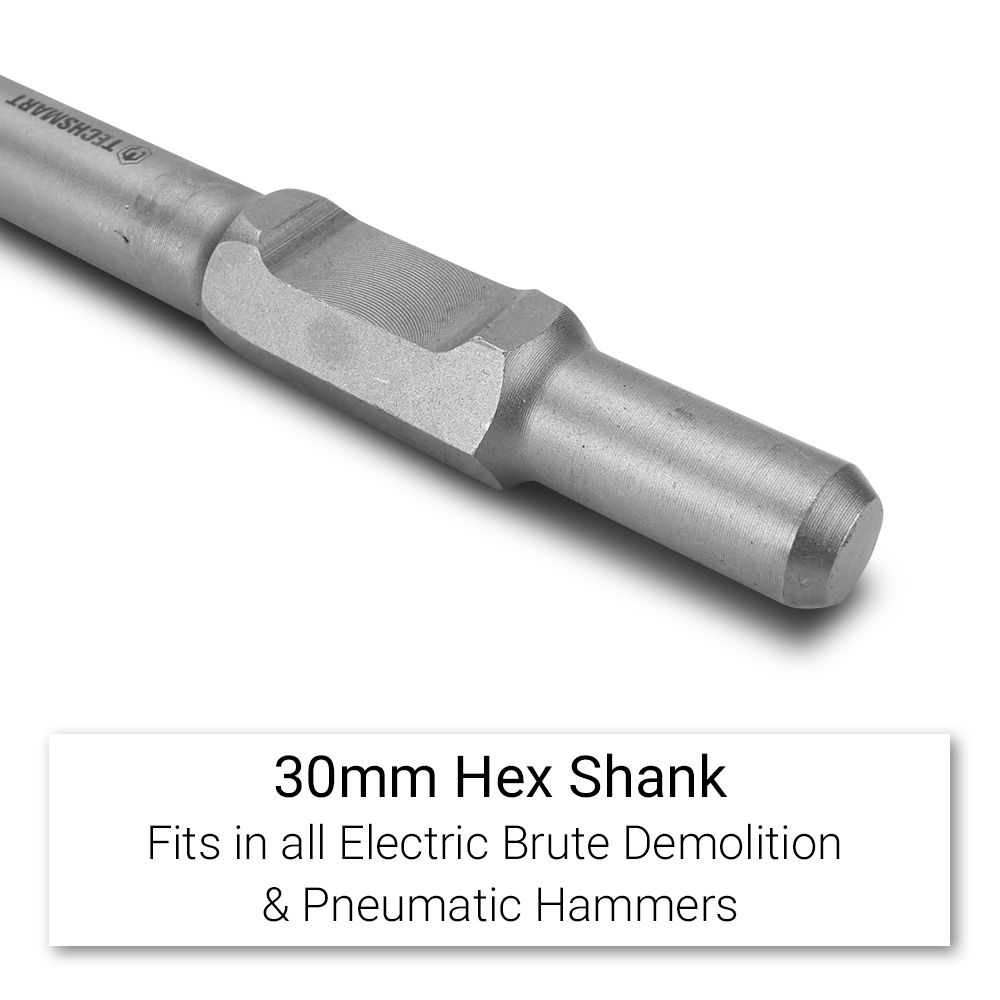 Techsmart T560HSC 560mm x 135mm 30mm Hex Shank Pointed Spade Chisel – image 4