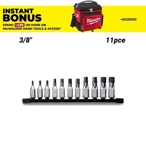 Milwaukee 48229543 11pce 3/8” Drive Metric Hex Bit Socket Set