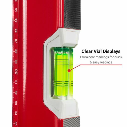 Xtorque XTR180 1800mm Red Trade Spirit Level – image 4