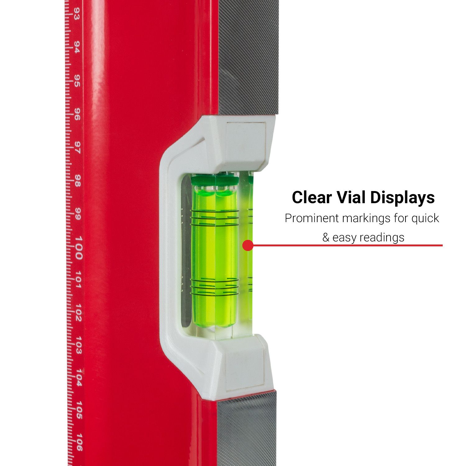 Xtorque XTR200 2000mm Red Trade Spirit Level – image 4
