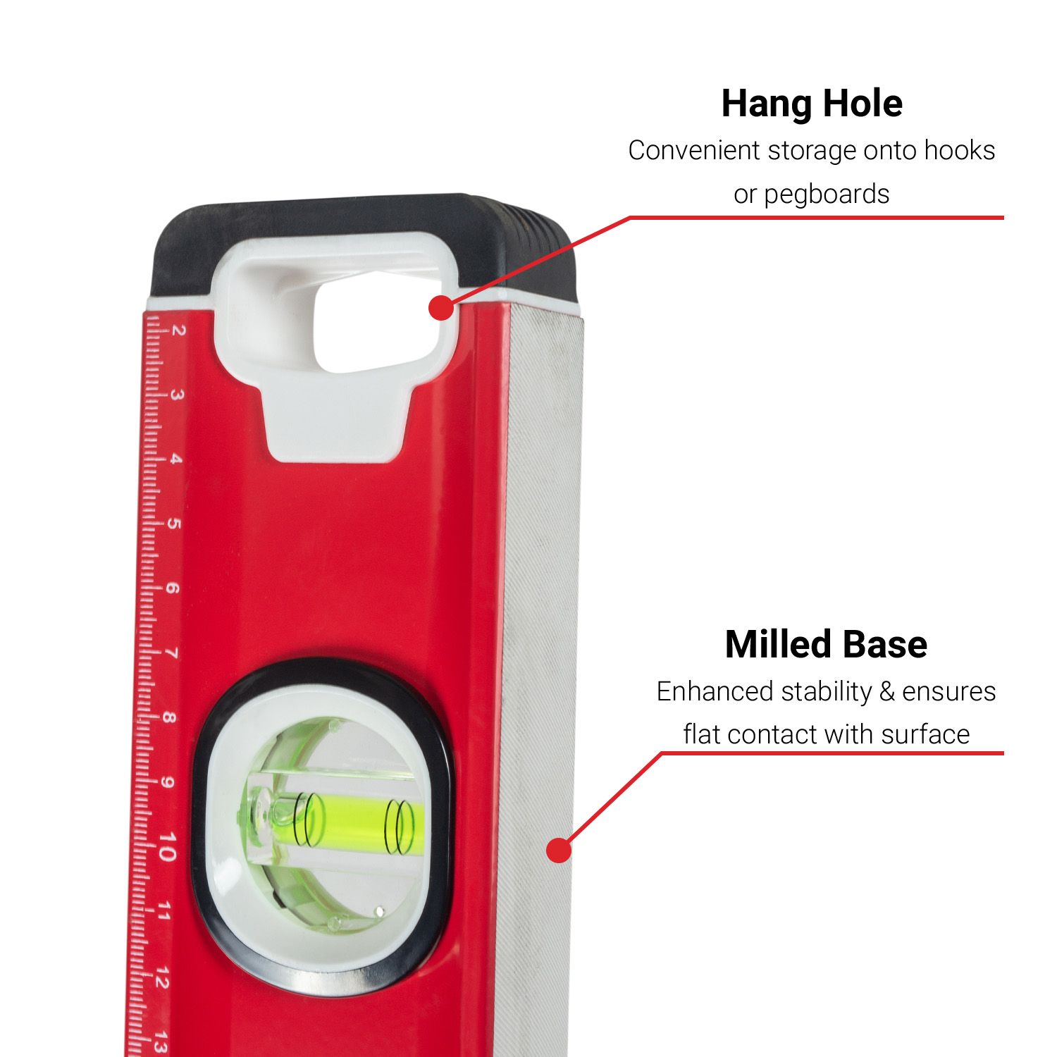 Xtorque XTR200 2000mm Red Trade Spirit Level – image 3