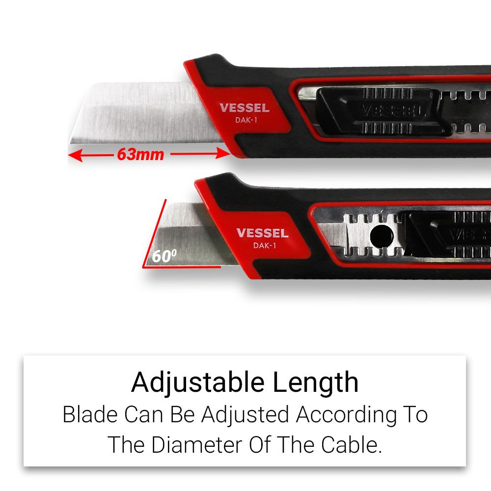 Vessel DAK-1 Electric Adjustment Red Knife Steel Blade – image 4