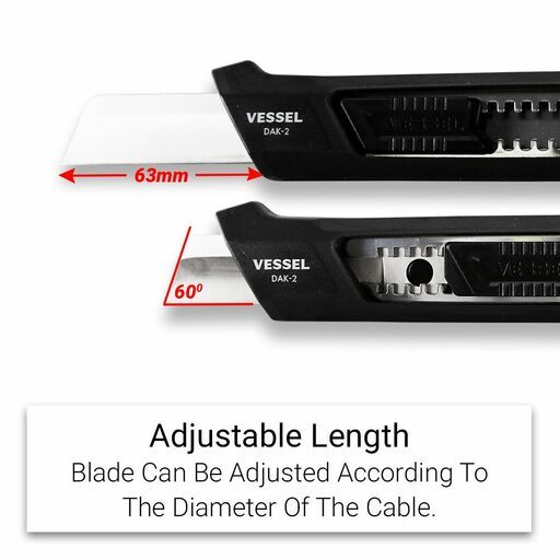 Vessel DAK-2 Electric Adjustment Black Knife Steel Blade – image 4