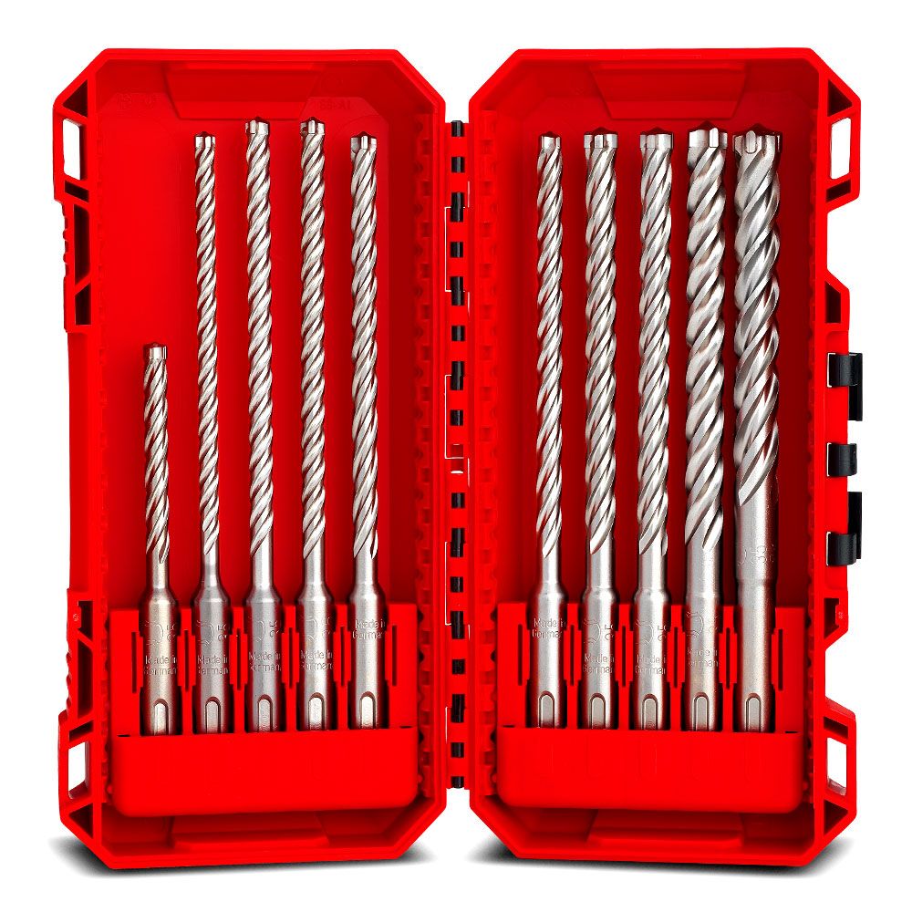 Milwaukee 49323557 10pce SDS-Plus MX4 4-Cut Drill Bit Set