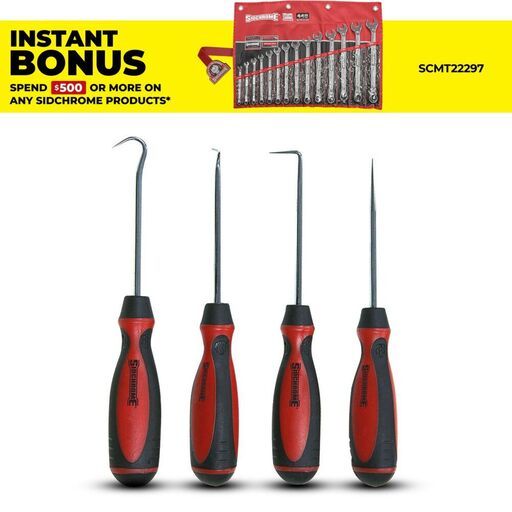 Sidchrome SCMT70673 4pce Mini Pick and Hook Set