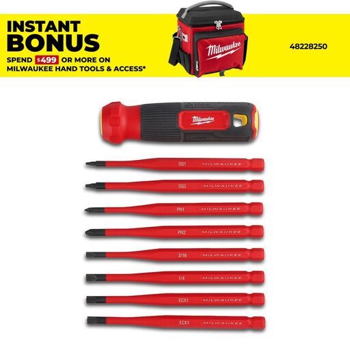 Milwaukee 48222218 8-in-1 1000V Insulated Multi-Bit Screwdriver