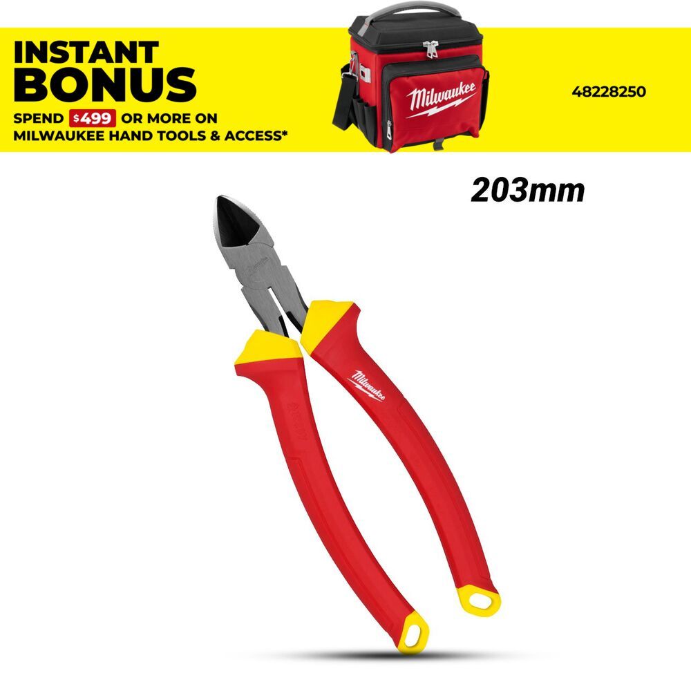 Milwaukee 48222208 203mm (8") Insulated Diagonal Cutting Pliers – image 1