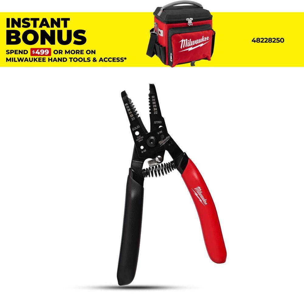 Milwaukee 48223080 Low Voltage Dipped Grip Wire Stripper  – image 1