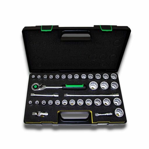 Stahlwille 707901 (SWTCS50/50A/29/5 KN) 34pce 10-32mm & 3/8"-11/8" 1/2" Drive Socket and Accessory Set