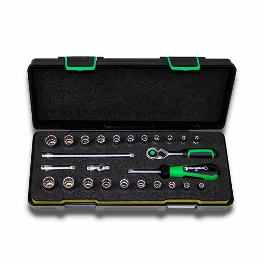 Stahlwille 706955 (SW40D/40AD/21/5TCS) 26pce 5 - 14mm & 5/32" - 9/16" 1/4" Drive Socket and Accessory Set