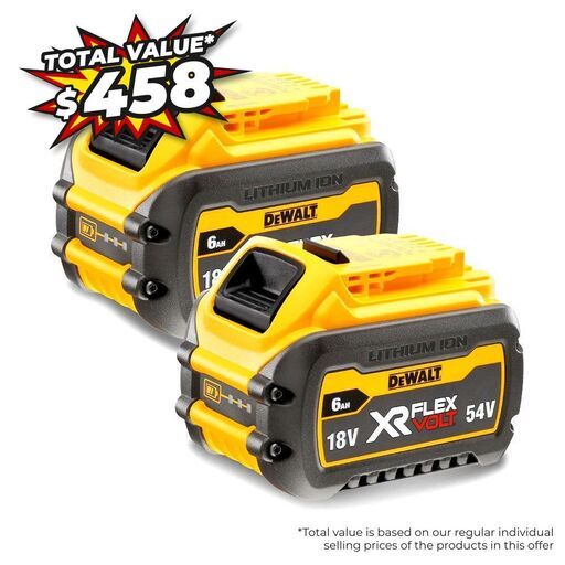 DeWalt DCB546T2-XJ 54V 6.0Ah  XR Flexvolt Li-Ion Battery Starter Twin Pack