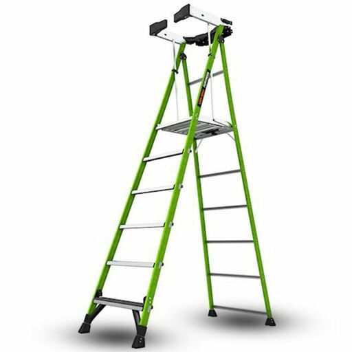 Little Giant Ladder Systems 19306 1.83m (6')170kg Fiberglass Fortress 6 Step Platform Ladder with Gate