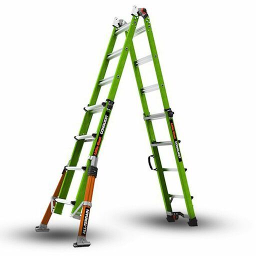 Little Giant Ladder Systems 17107-001 2.74 - 5.51m 136kg Fiberglass Conquest 2.0 M17 All Terrain Adjustable Telescoping Ladder – image 2