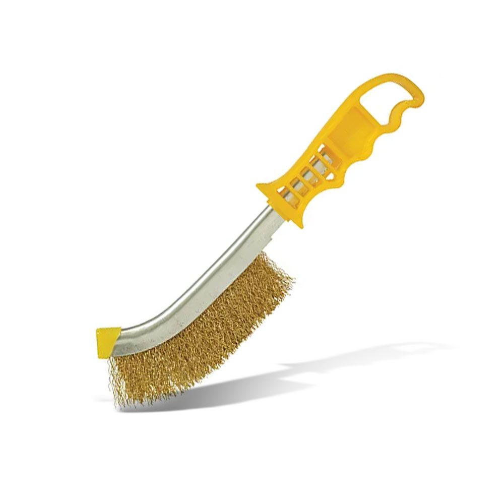 ITM TM7040-003 Brass Wire Scratch Hand Brush with Plastic Handle – image 1