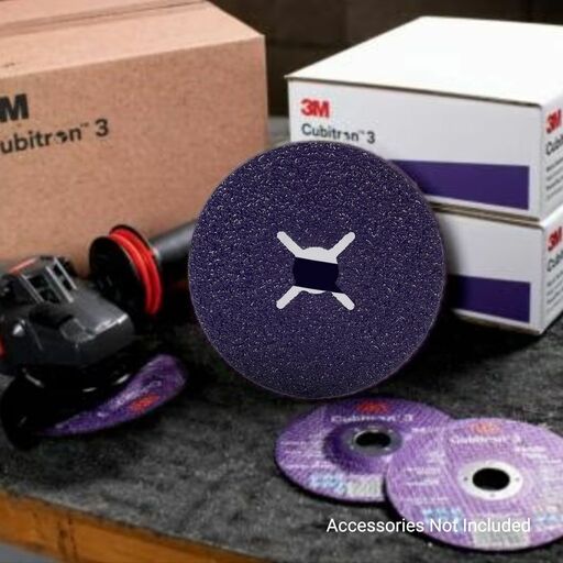 3M 60440613093 125 x 22 mm Cubitron™ 3 1182C 36+ Grit Die 492EQ Slotted Fibre Disc – image 2