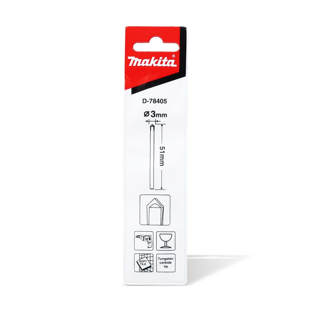 Makita D-78405 3mm x 51mm Glass & Tile TCT Drill Bit – image 2