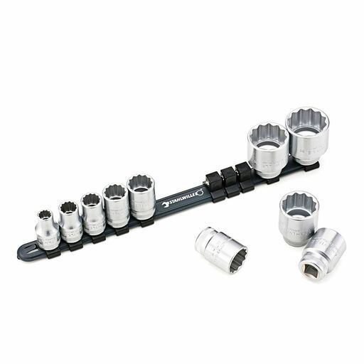 Stahlwille 811784 (SW12918/10-50 - 96053010) 10 pce 1/2" Set of Sockets with Clip Bar – image 2