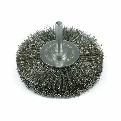 ITM TM7014-075 75 x18mm 1/4" Round Shank High Speed Steel Crimp Wire Wheel Brush 