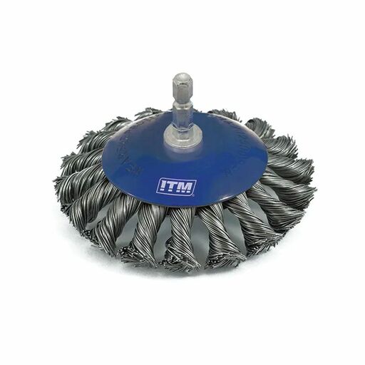 ITM TM7002-115 115mm Multi Thread Steel Twist Knot Bevel Wire Brush