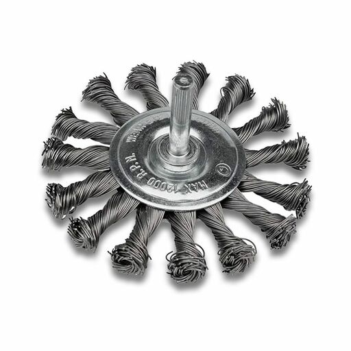 ITM TM7003-085 85mm 1/4" Round Shank Steel Twist Knot Wheel Brush
