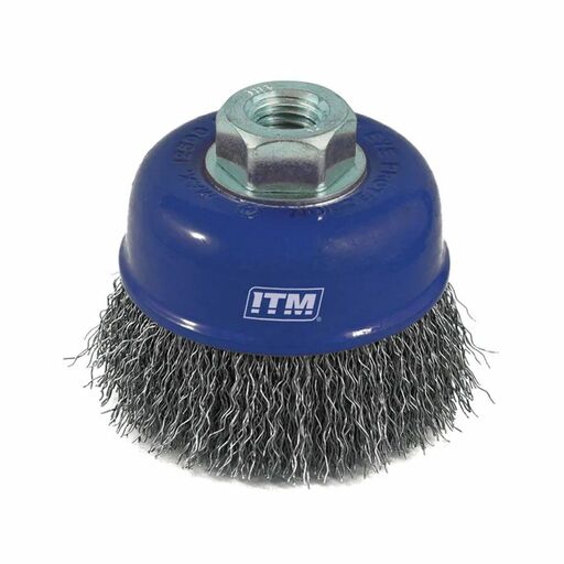 ITM TM7000-050 50mm 1/4" Hex Shank Steel Twist Knot Cup Brush