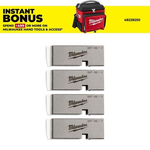Milwaukee 4932492929 1"-2" High Speed Stainless BSPT Universal Pipe Threading Die Set