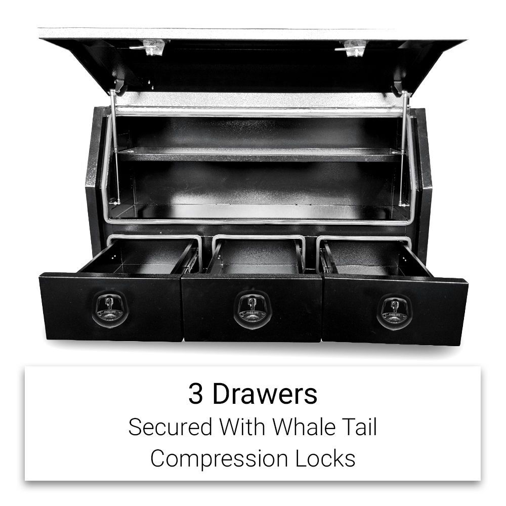 Daytona DWSD1500W 1.5mm 1500mm x 530mm x 820mm Black Steel Storage Box With Drawers – image 3