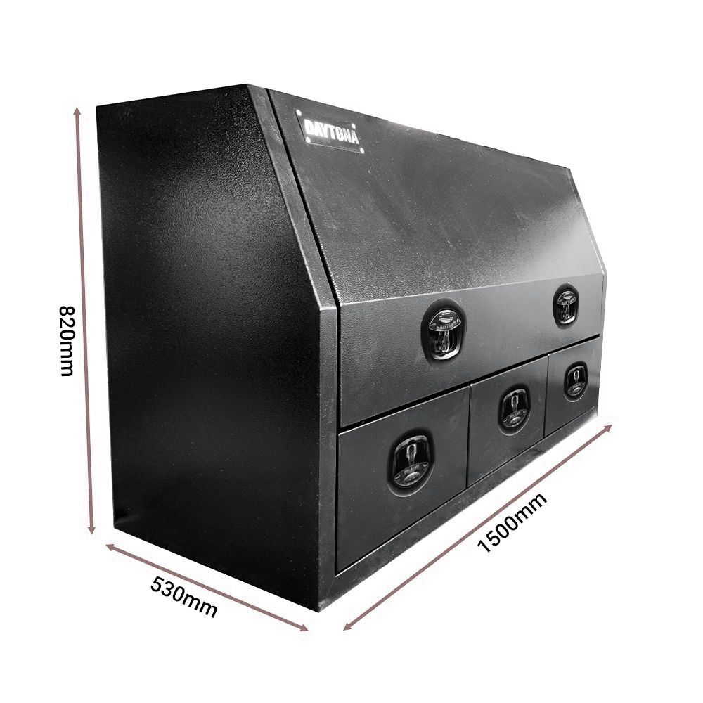 Daytona DWSD1500W 1.5mm 1500mm x 530mm x 820mm Black Steel Storage Box With Drawers – image 2
