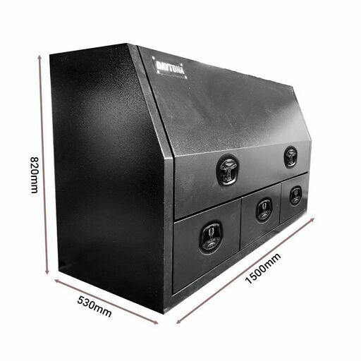 Daytona DWSD1500W 1.5mm 1500mm x 530mm x 820mm Black Steel Storage Box With Drawers – image 2