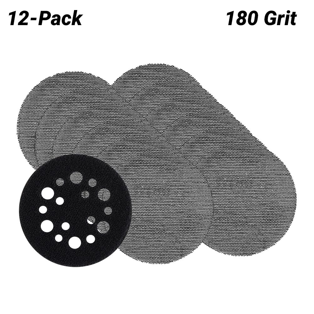 Milwaukee 48806180 12-Pack 75mm (3") 180 Grit POWERGRID H&L Mesh Sanding Discs & Pad Saver – image 2