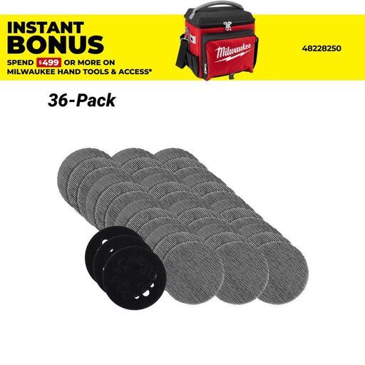 Milwaukee 48806406 36-Pack 75mm (3") Assorted Grit Set POWERGRID H&L Mesh Sanding Discs & 3 Pad Saver