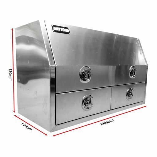 Daytona DBHLD1400 2mm 1400mm x 600mm x 820mm Aluminium Storage Box with 2 x Drawers  – image 2