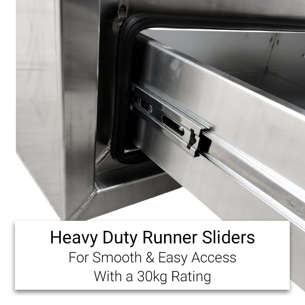 Daytona DBHLD1400 2mm 1400mm x 600mm x 820mm Aluminium Storage Box with 2 x Drawers  – image 4