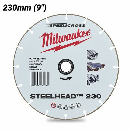 Milwaukee 4932492016  230mm (9") STEELHEAD Metal Diamond Cut-Off Blade – image 2