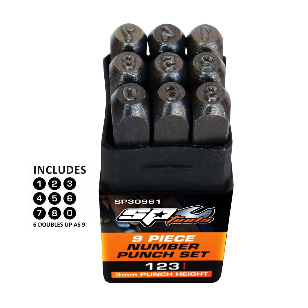SP Tools SP30961 9pce Number Punch Set – image 2