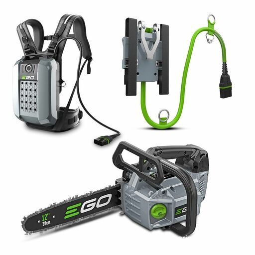 EGO CSX3000+BAX1501 56V 300mm (12") 20m/s Commercial Top-Handle Brushless Chainsaw - Skin Only + 56V 28Ah Lithium Ion Power+ Backpack Battery