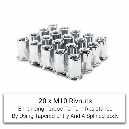 Sparrow SRS100 100pce Zinc M6, M8, M10, M12 Rivet Nut Set – image 7