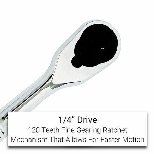Daytona D14CRH120 1/4" Drive 120T Compressed Head Reversible Ratchet Handle – image 6