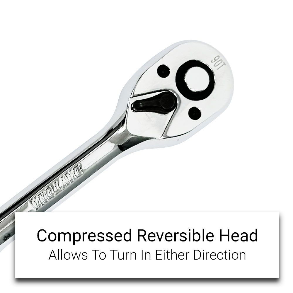 Daytona D38RH90SG 3/8" Drive 90T Reversible Ratchet with Soft Grip – image 4