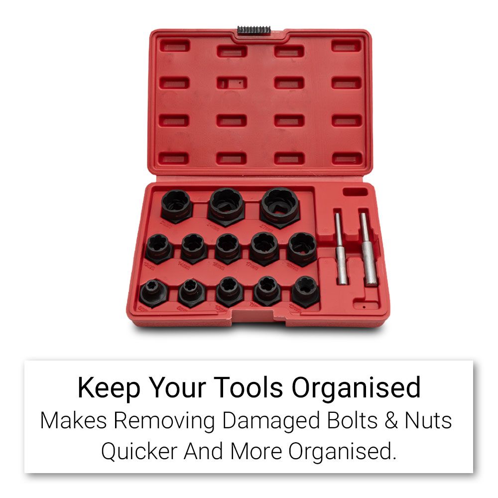 Daytona DBNES15 15pce 1/2" 6-27mm Damaged Bolt and Nut Extractor Set – image 4